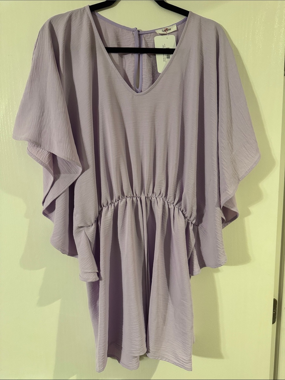 Lilac V-Neck Flutter Sleeve Romper